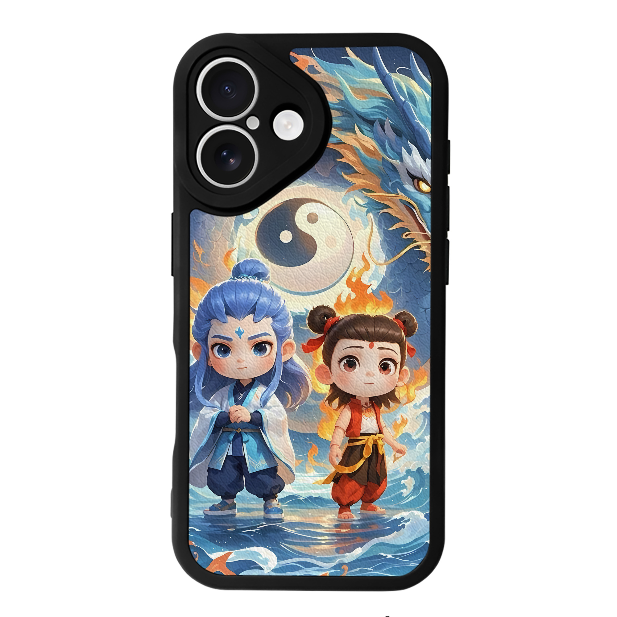 （画像用） Ne Zha 2 ナタ 魔童の大暴れ 【iPhone 16シリーズ対応】シリコンスマホケース（レザー調） 材質：シリコン